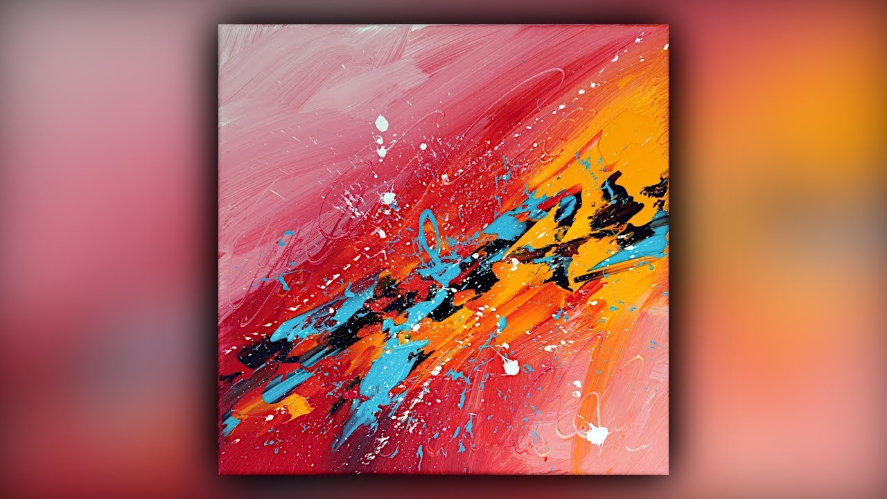 abstract acrylic painting on canvas for beginners