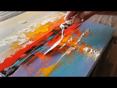 abstract landscape acrylic painting tutorial