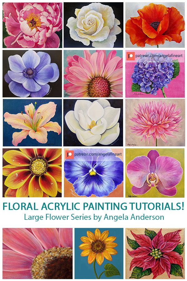 acrylic flower painting tutorial for beginners step by step