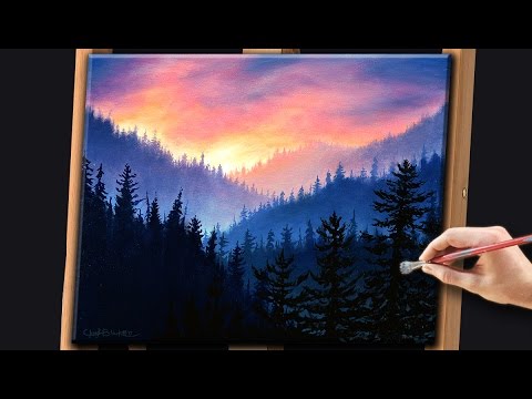 acrylic landscape painting tutorial for beginners step by step