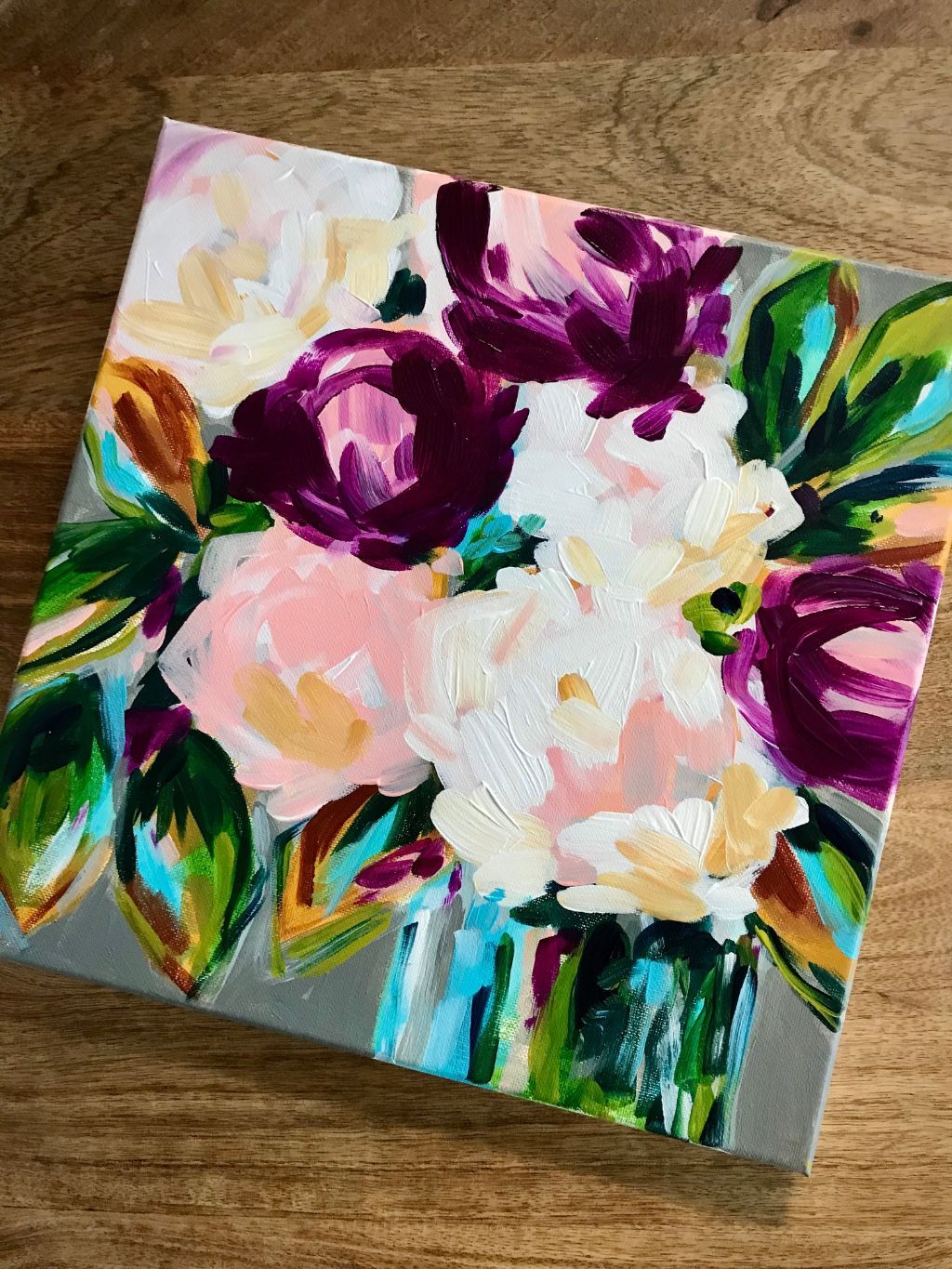 acrylic painting tutorial abstract flowers