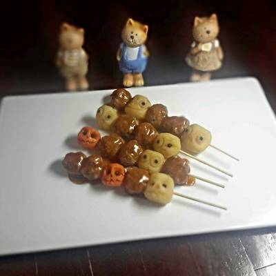 easiest way to make appetizing halloween spicy meatballs skewers