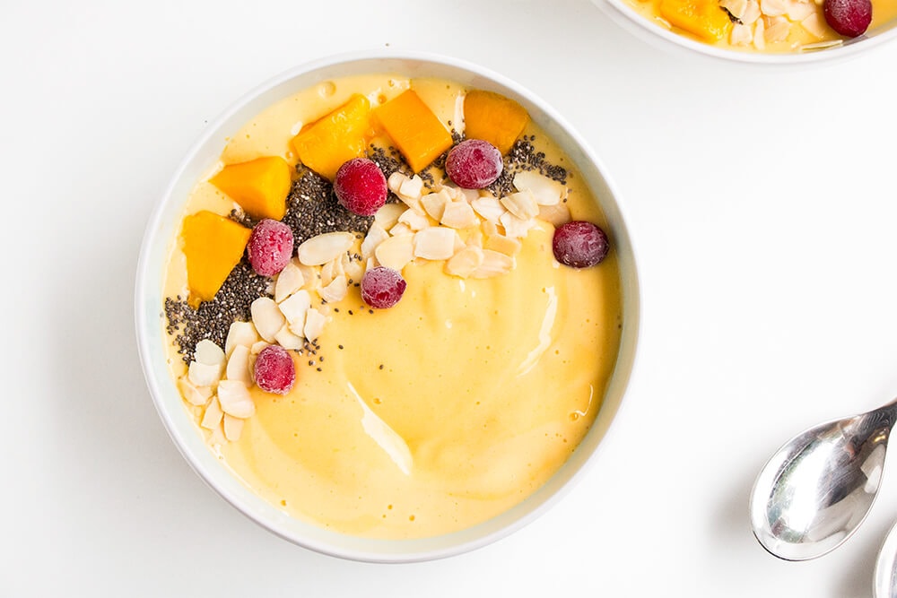 easiest way to make yummy 3 seeds mangoapple smoothie bowl no sugar