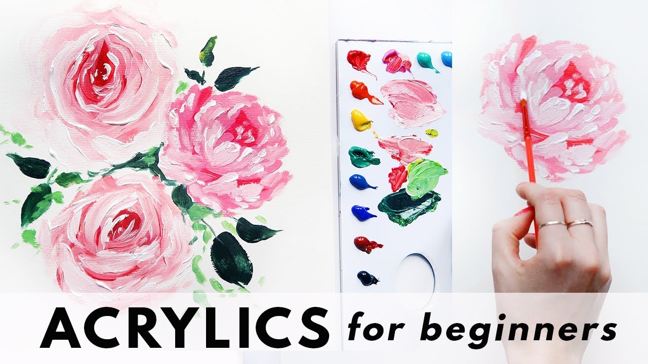 easy acrylic flower painting tutorial
