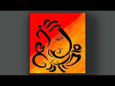 easy ganesha acrylic painting for beginners