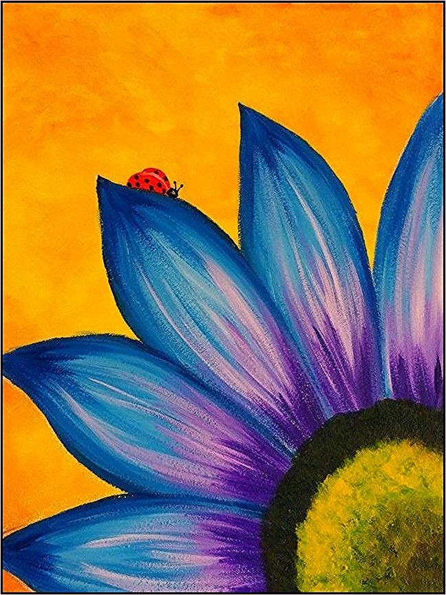easy nature acrylic painting ideas flowers