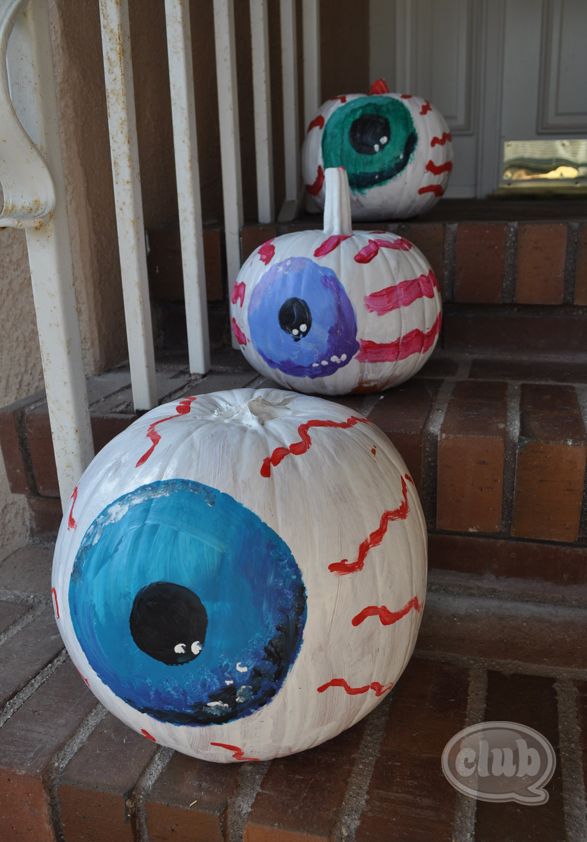 eyeball painted pumpkins