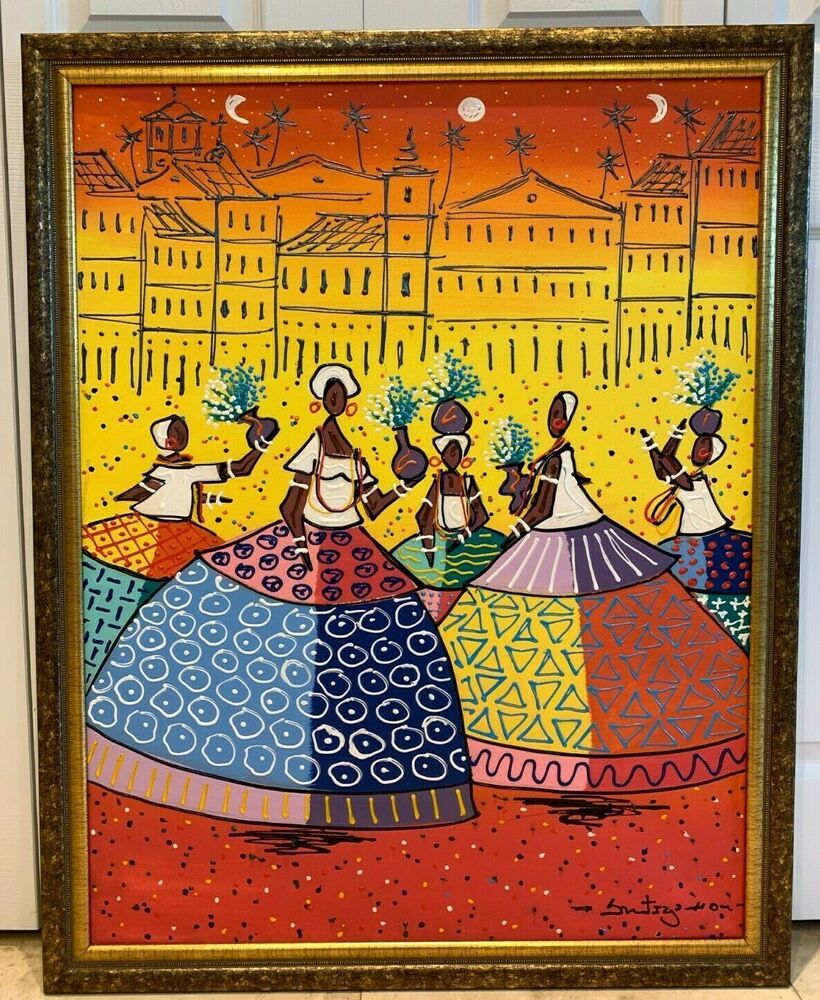 folk art painting on canvas