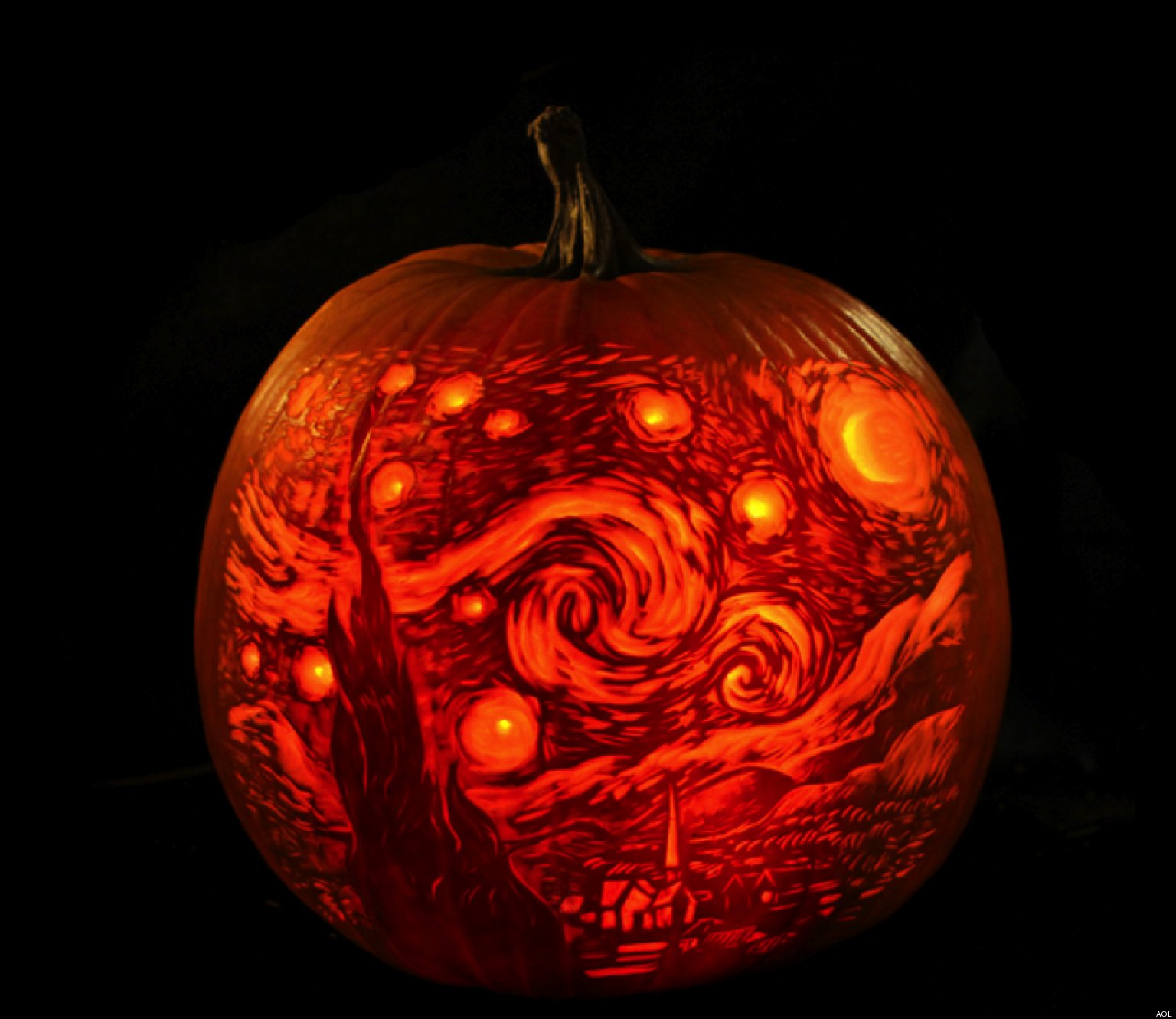 furniture and accessories amazing halloween pumpkin carving showing the replica of popular starry night painting from vincent van gogh the coolest halloween pumpkin carvings i have ever