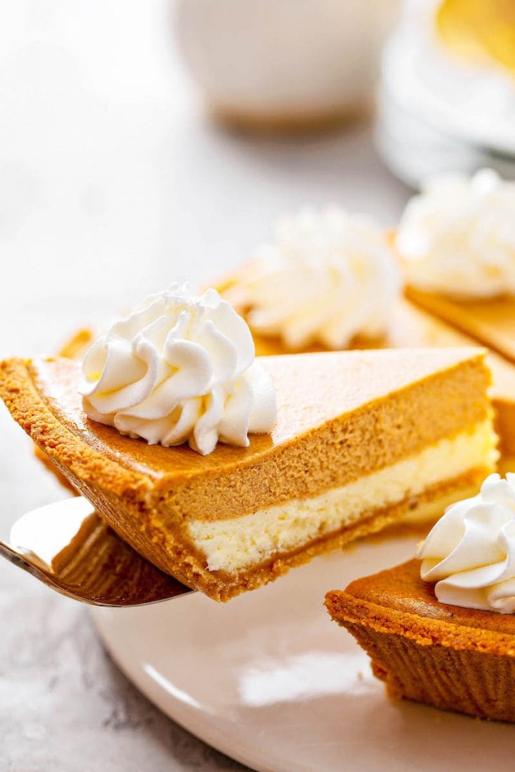 how to cook delicious pumpkin pie cheesecake slice