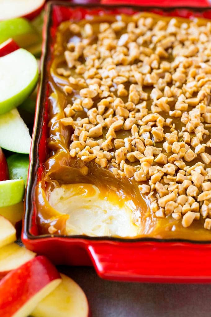 how to cook yummy caramel cheesecake apple dip