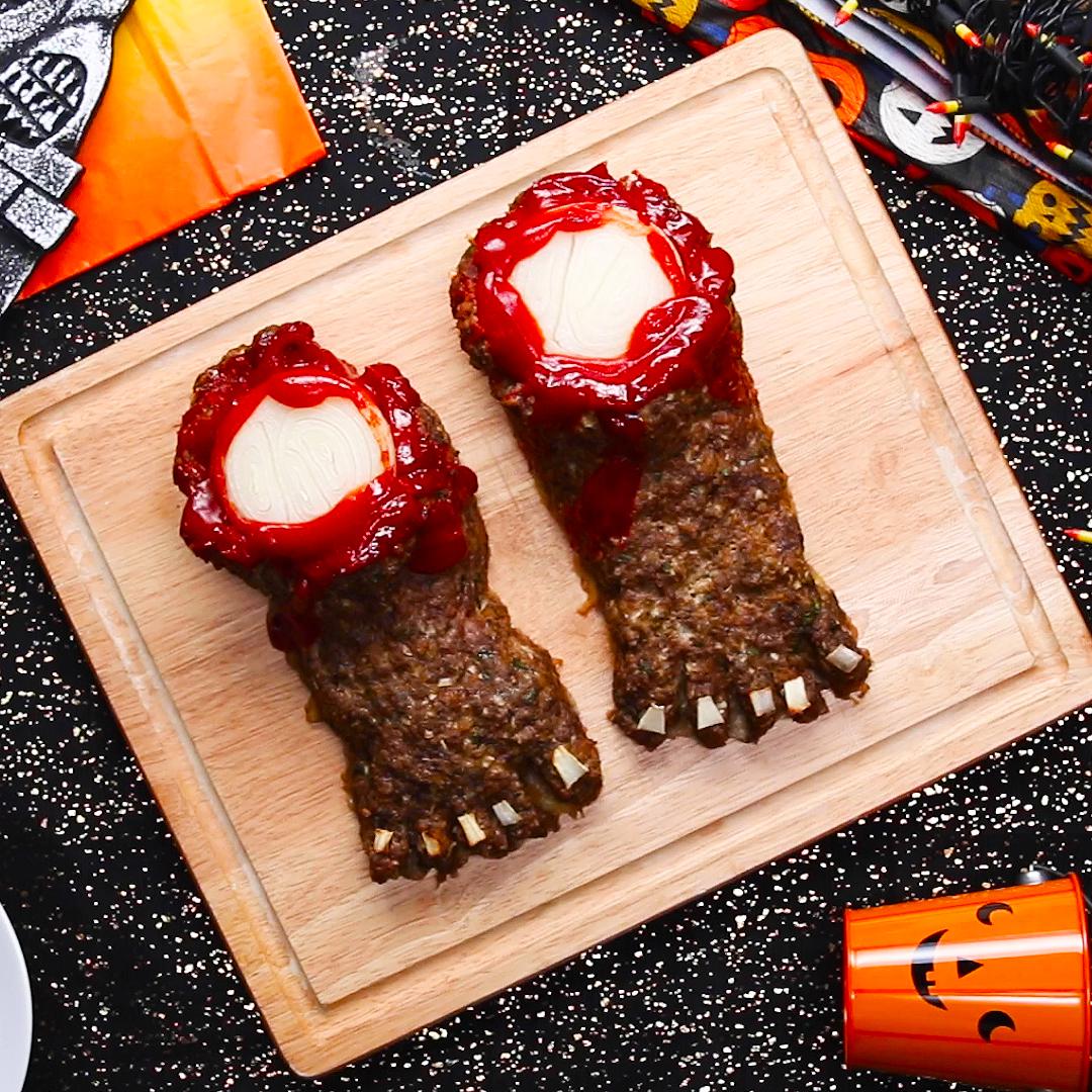 how to prepare delicious meaty meatloaf foot hand halloween