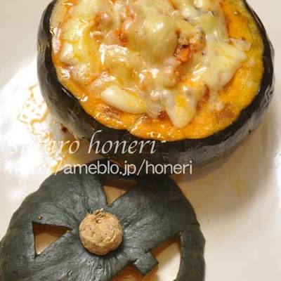 how to prepare tasty oven baked halloween meat stuffed kabocha squash