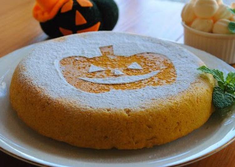how to prepare yummy halloween kabocha cake made in a rice cooker from pancake