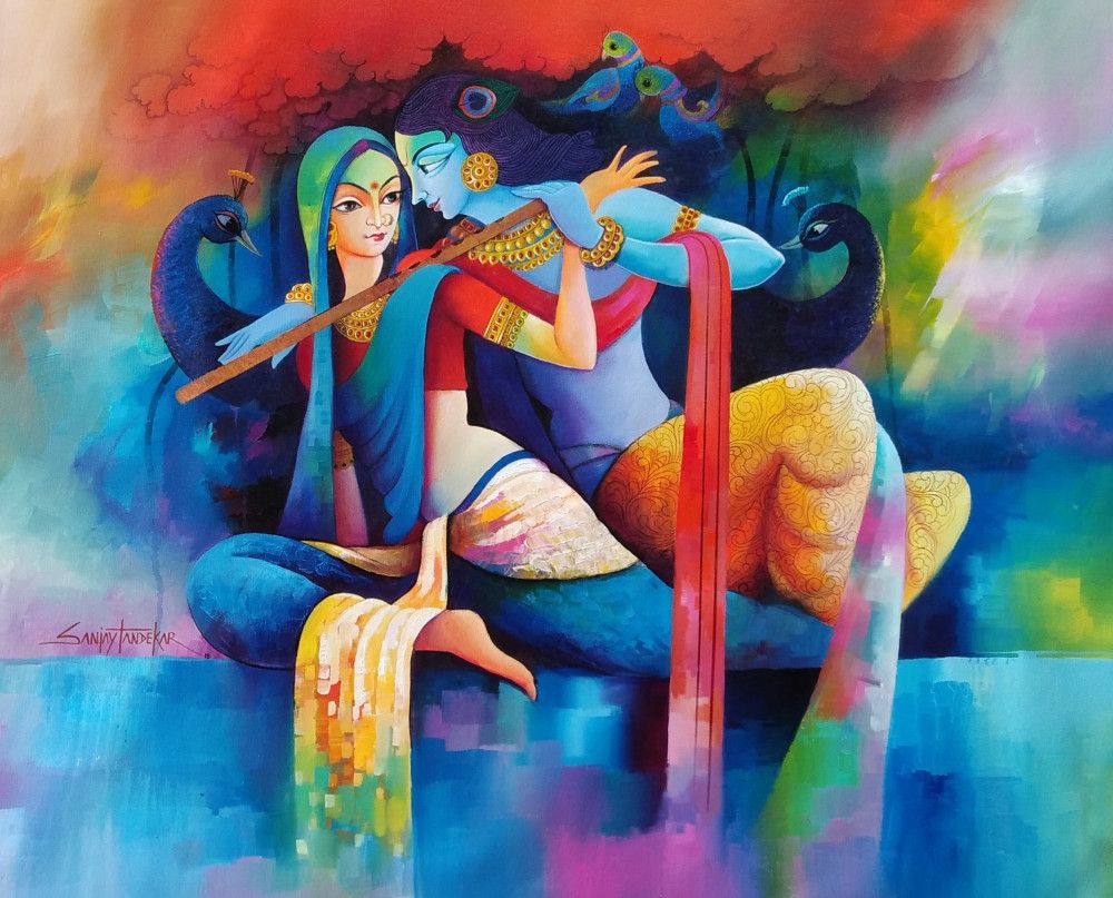 love art painting radha krishan radha krishna images