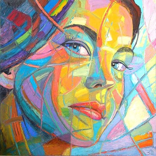 modern art woman face painting