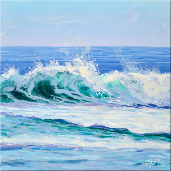 ocean waves acrylic painting for beginners