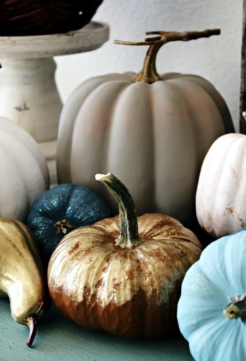 painted halloween pumpkins with unusual but effective color 32 476137149