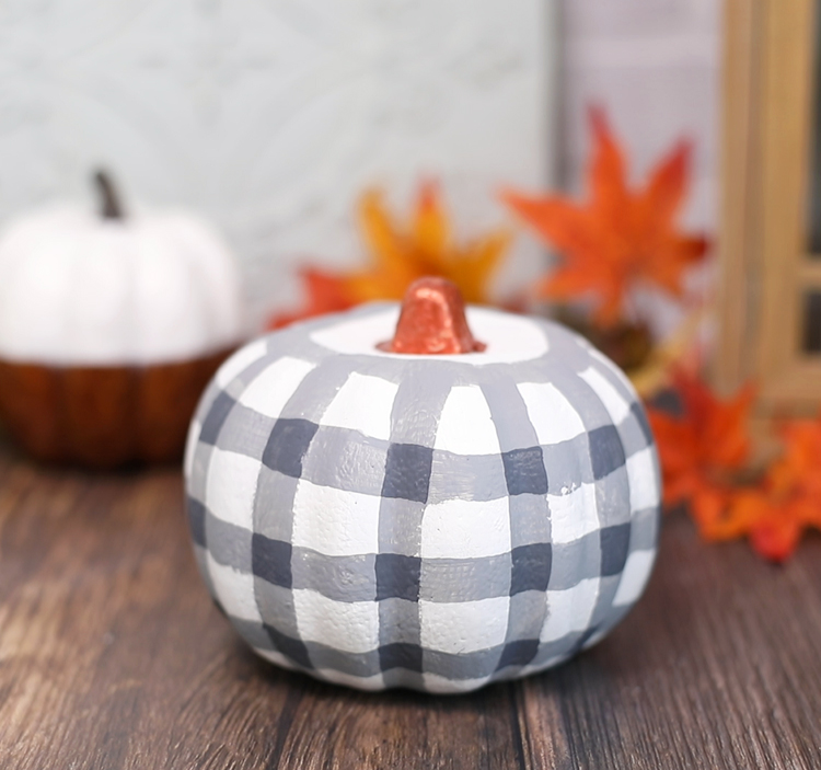 painted plaid pumpkin