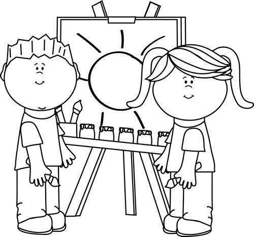 painting for kids black and white