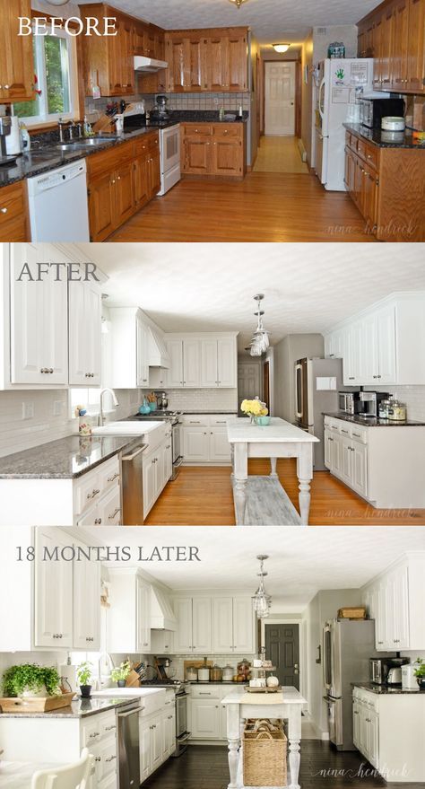 painting kitchen cabinets white before and after