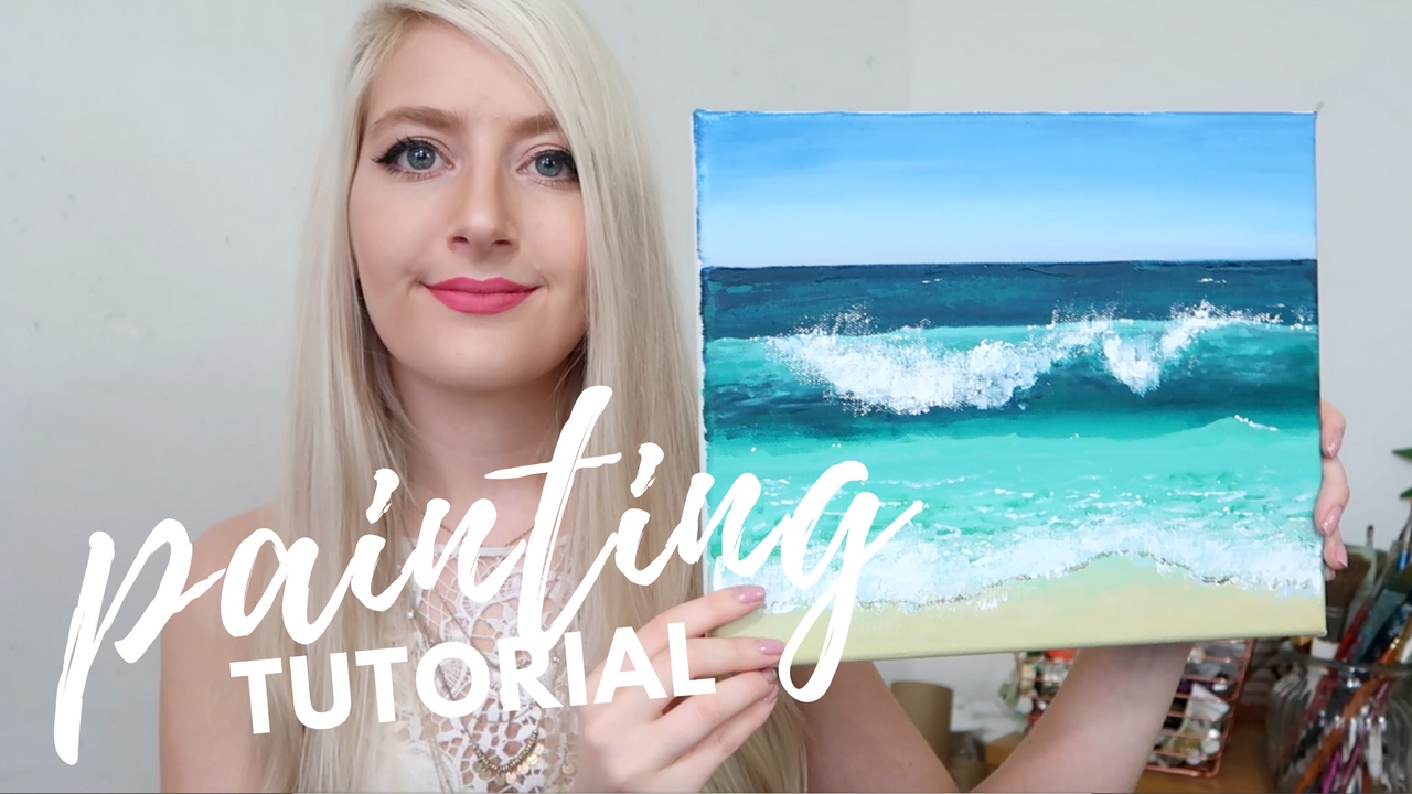 Painting Tutorial Acrylic Ocean For Beginners Katie Jobling Art 271 painting tutorial acrylic ocean for beginners katie jobling art