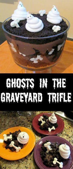 recipe appetizing graveyard trifle with meringue ghost cookies