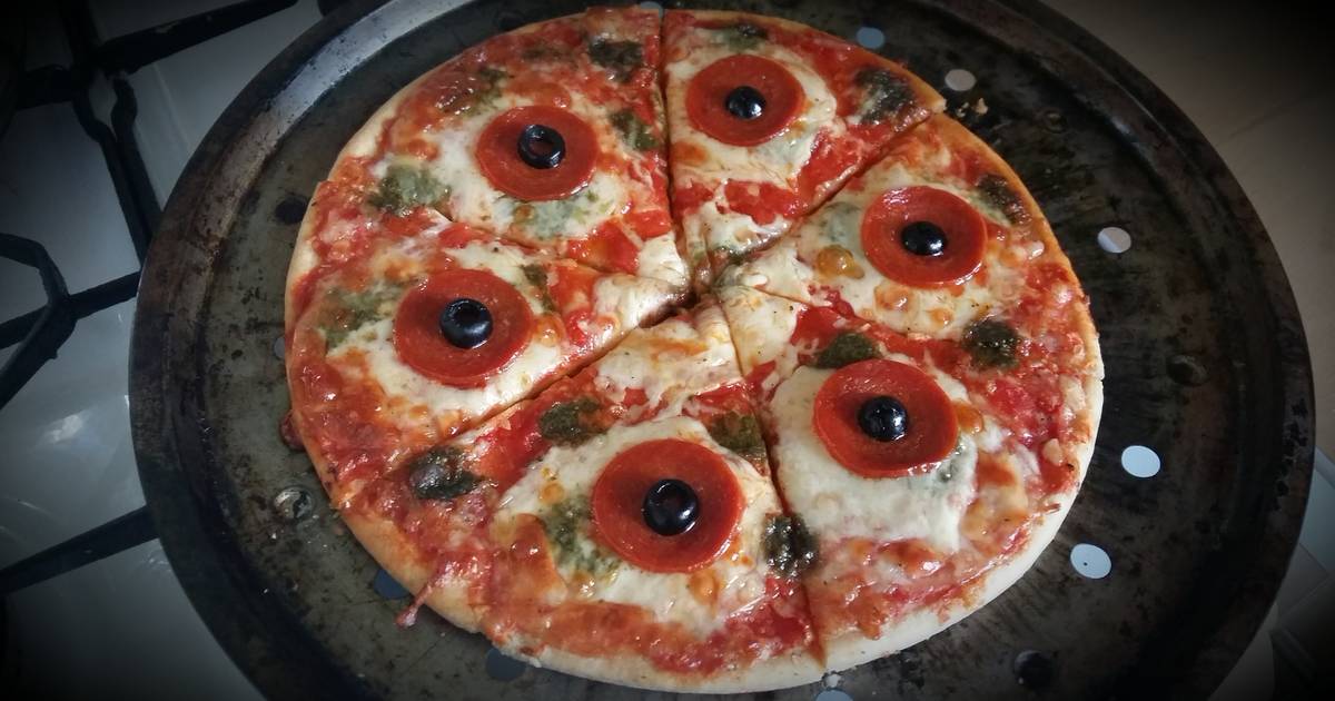 recipe appetizing vickys halloween pizza p eyes f09f9180 gf df ef sf nf