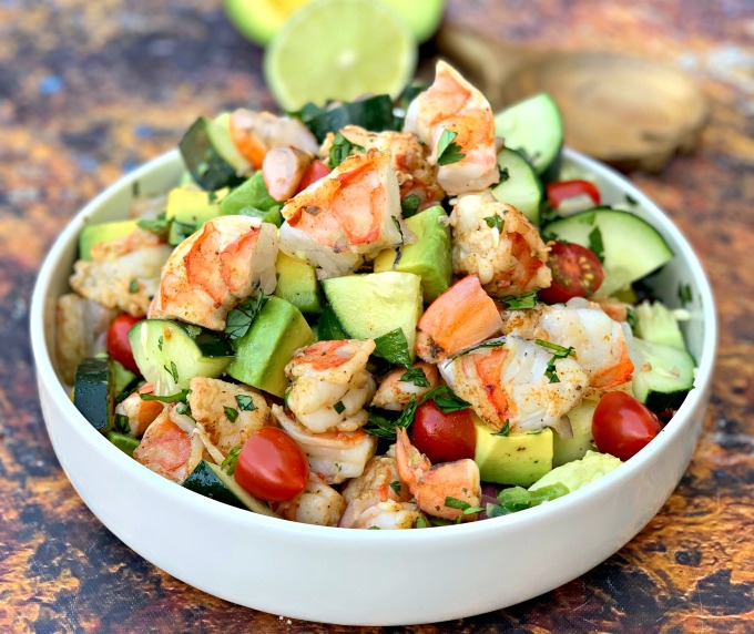 recipe perfect prawn guacamole salad low carb keto