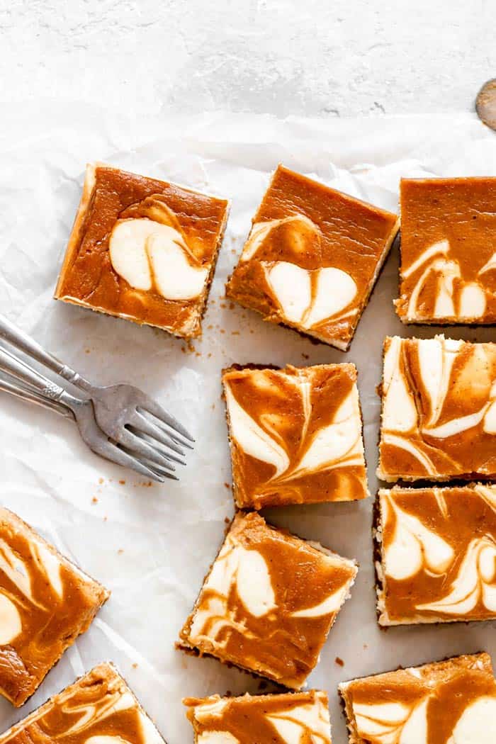 recipe perfect pumpkin swirl cheesecake bars