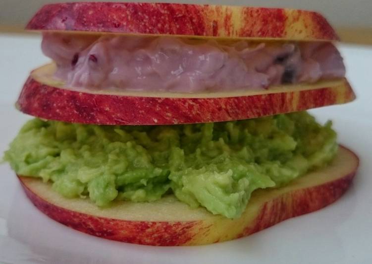 recipe tasty apple sandwich with avocado and blueberry cream cheese