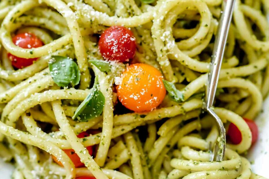 Pesto Pasta Recipe foodiecrush.com 007