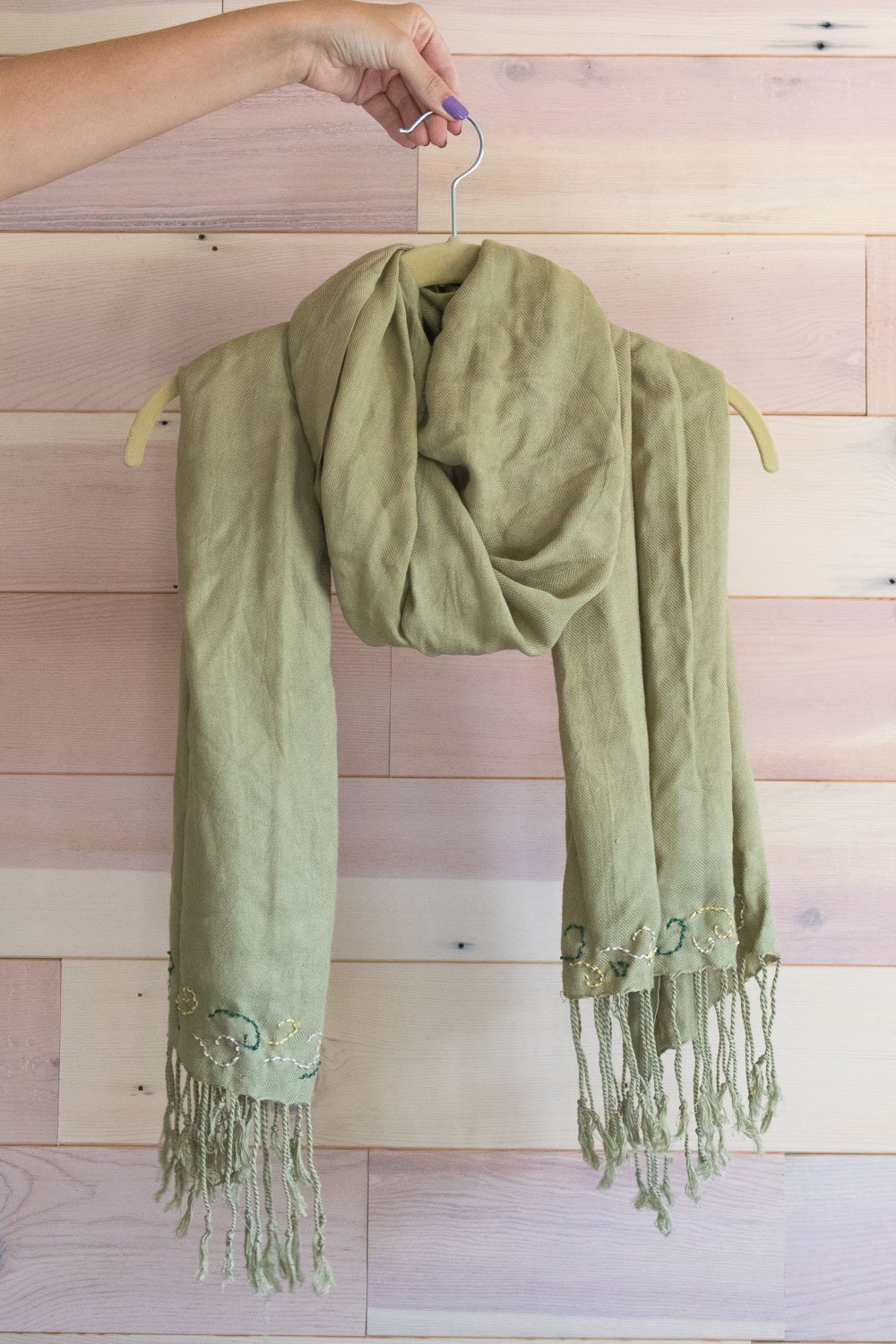 diy embroidered scarf fall