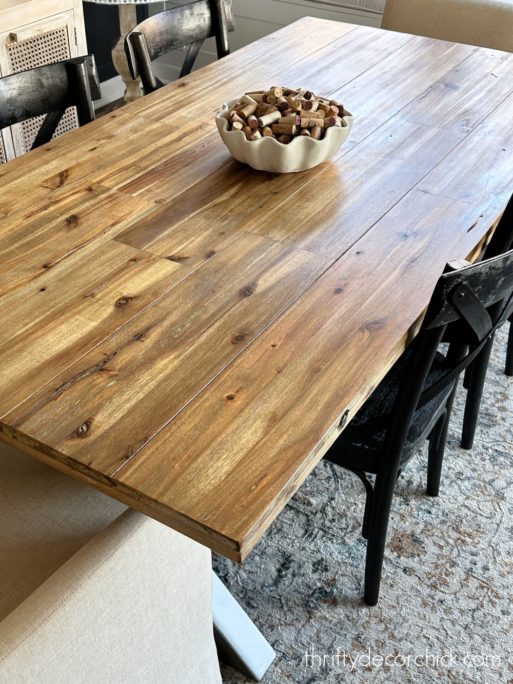 wood plank dining table