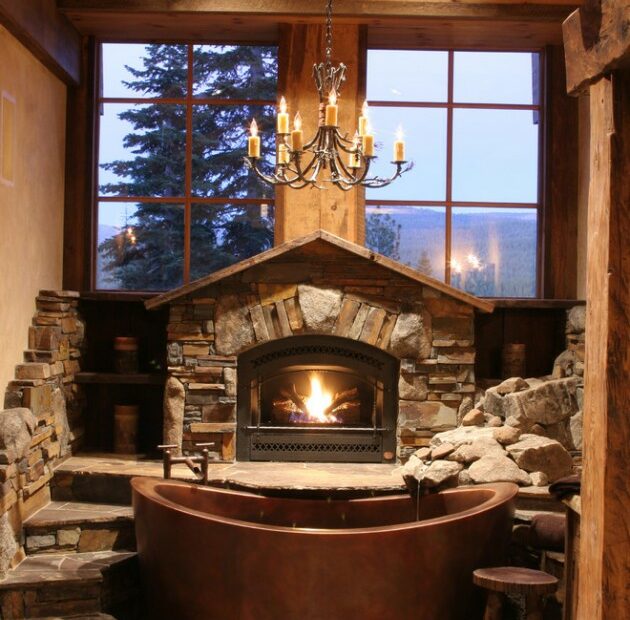 16 Homely Rustic Bathroom Ideas To Warm You Up This Winter 7 630x945 1