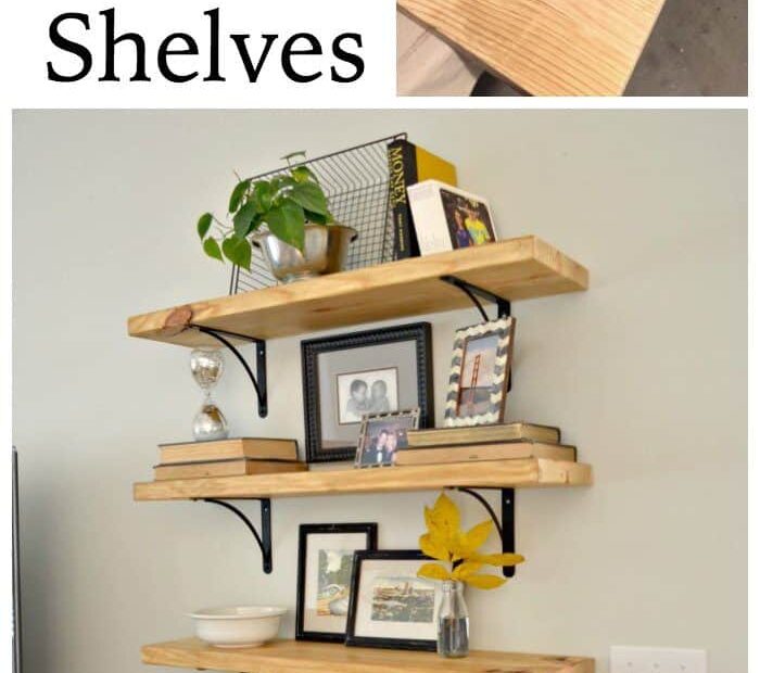 DIY Rustic Wood Shelves Pinterest Collage 700x1400 1