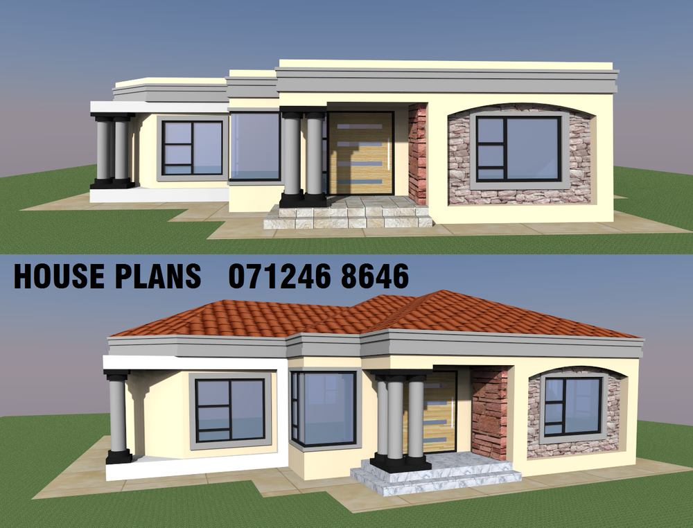 3 Bedroom House Plans South Africa Flat Roof - img-brah